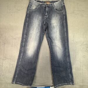 Wrangler Retro Jeans Mens Boot‎ Cut Dark Wash Denim Fade Cowboy Western 33x32